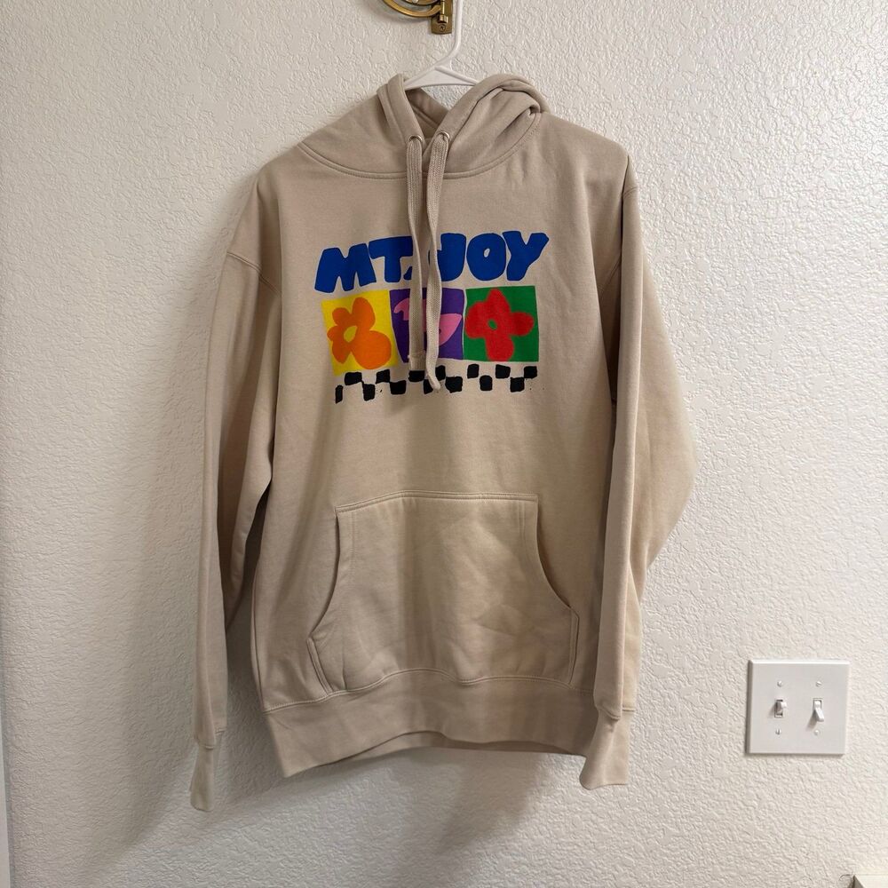 Beige Hoodie with Colorful Graphic
